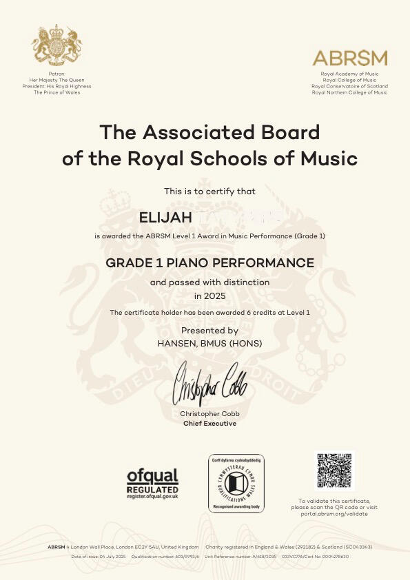 Result: 137/150 (Distinction)