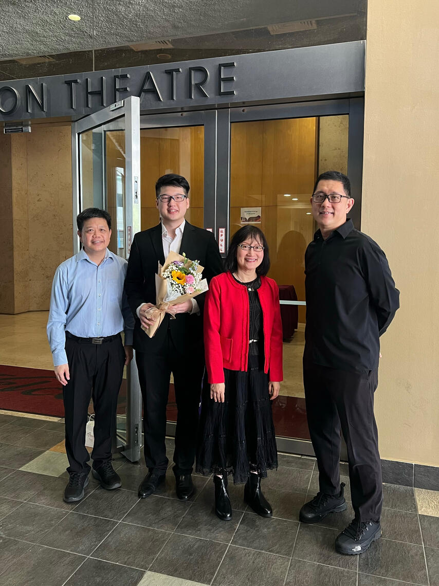 With Dr. Nicholas Ong (Principal Study lecturer), Dr. Mary Wu (external panelist), Dr. Zechariah Goh (Orchestration lecturer)